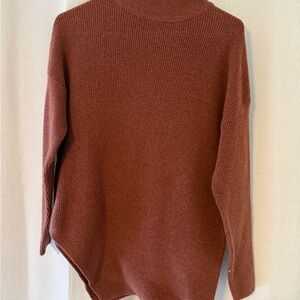 Elegant Rust Cowl Neck Sweater